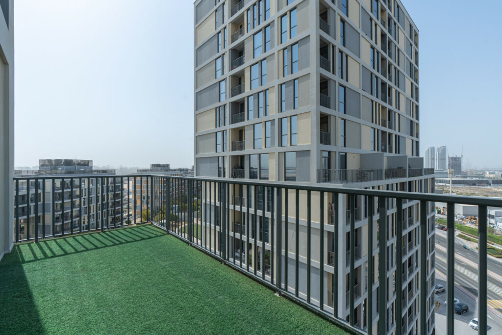 Chic Studio | Balcony with Pool & Skyline Views